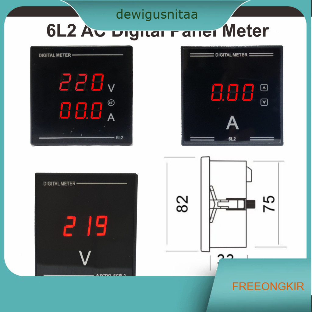 Digital AC Voltmeter Ampere Meter Volt Ampere Meter 6L2 500V 100A