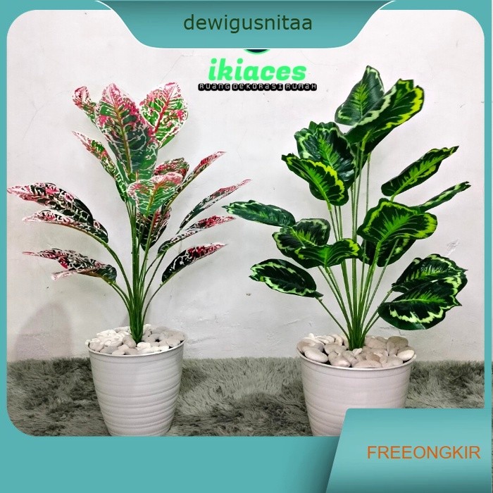 DAUN KELADI JUMBO KELADI ARTIFICIAL BUNGA PLASTIK DAUN POT HIAS DEKORASI TANAMAN PLASTIK MURAH