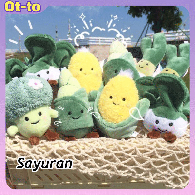 Gantungan Kunci Boneka Sayur Brokoli Jagung Rebung Lucu | Karakter Unik untuk Tas, Ransel & Gantunga