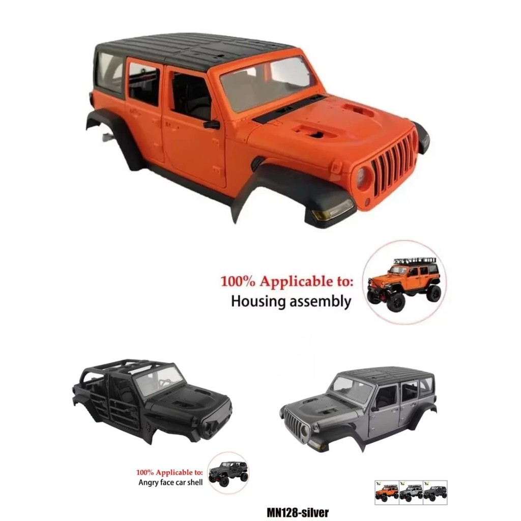 MN128 Hard Body Shell 1/12 RC Adventure Jeep Rubicon