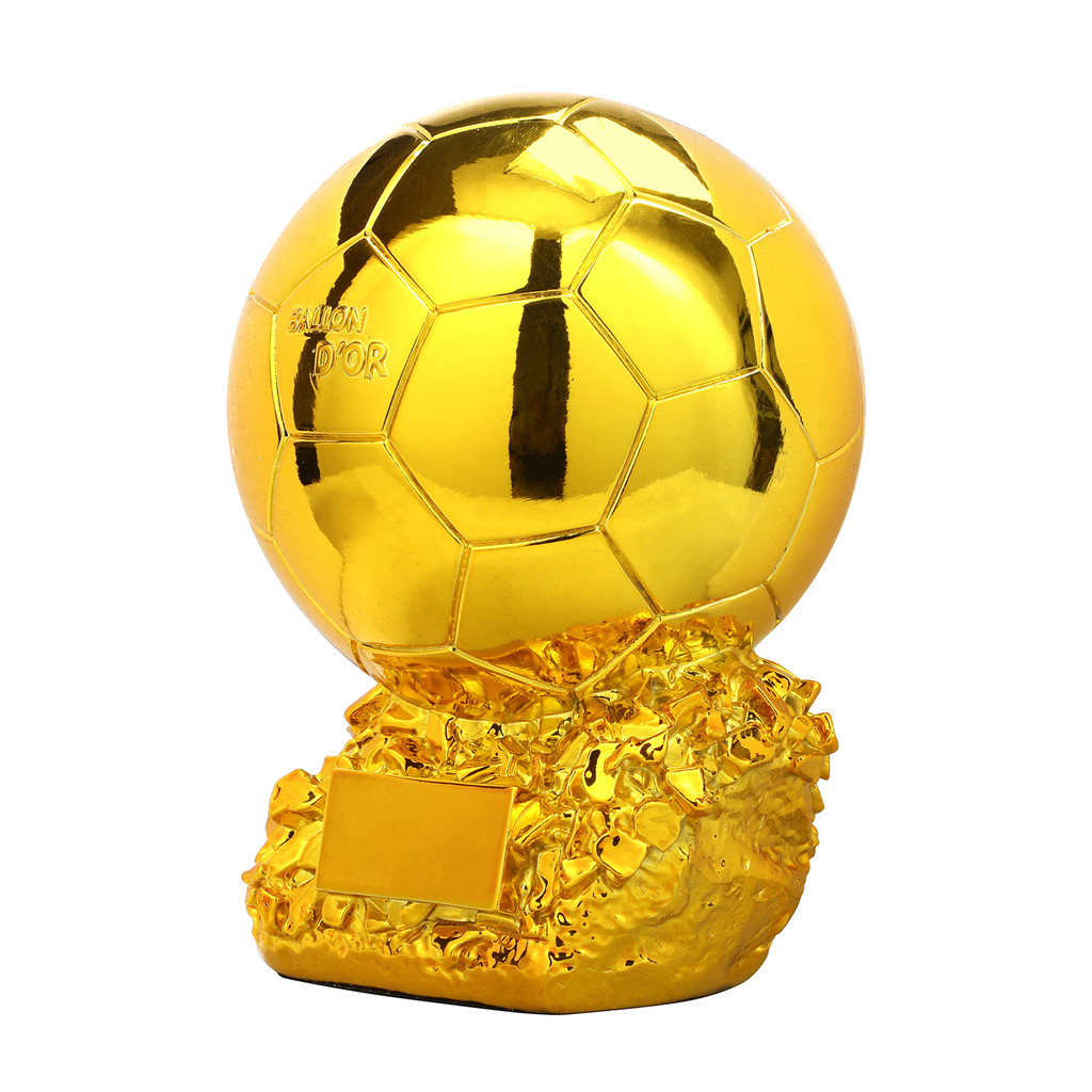 Golden Ball Football Cup Office Decoration with Electroplated Technology Football Cup Resin Gift and