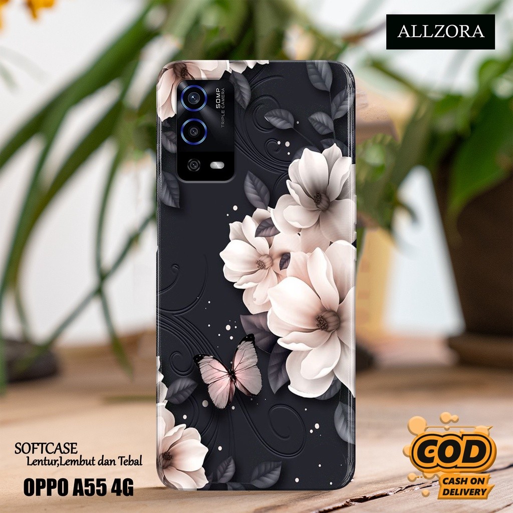 Case Oppo A55 4G Terbaru - Fashion Case BUNGA - Casing Hp Oppo A55 4G Terbaru - Softcase Hp Oppo A55