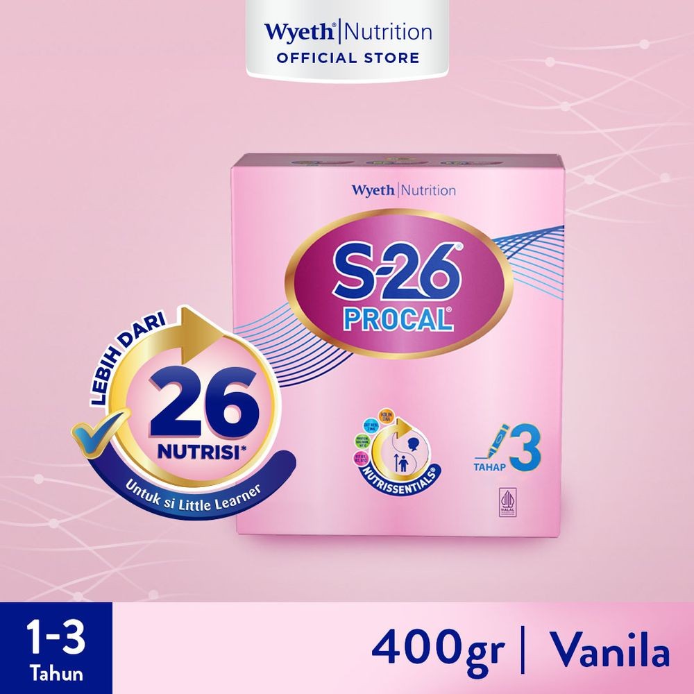 S-26 PROCAL SUSU BUBUK PERTUMBUHAN 3 VANILA 400g
