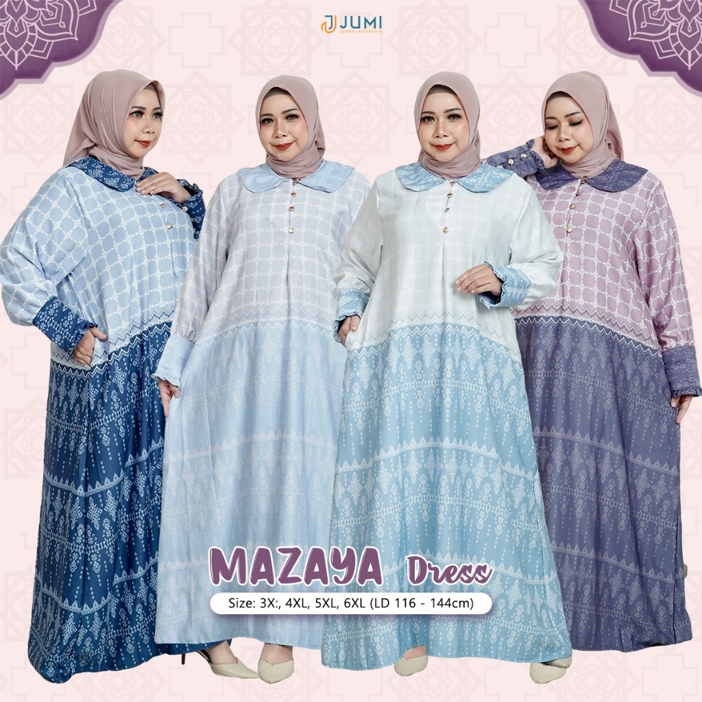 Gamis Jumbo Motif Mewah Kondangan / Lebaran LD 116 120 130 140
