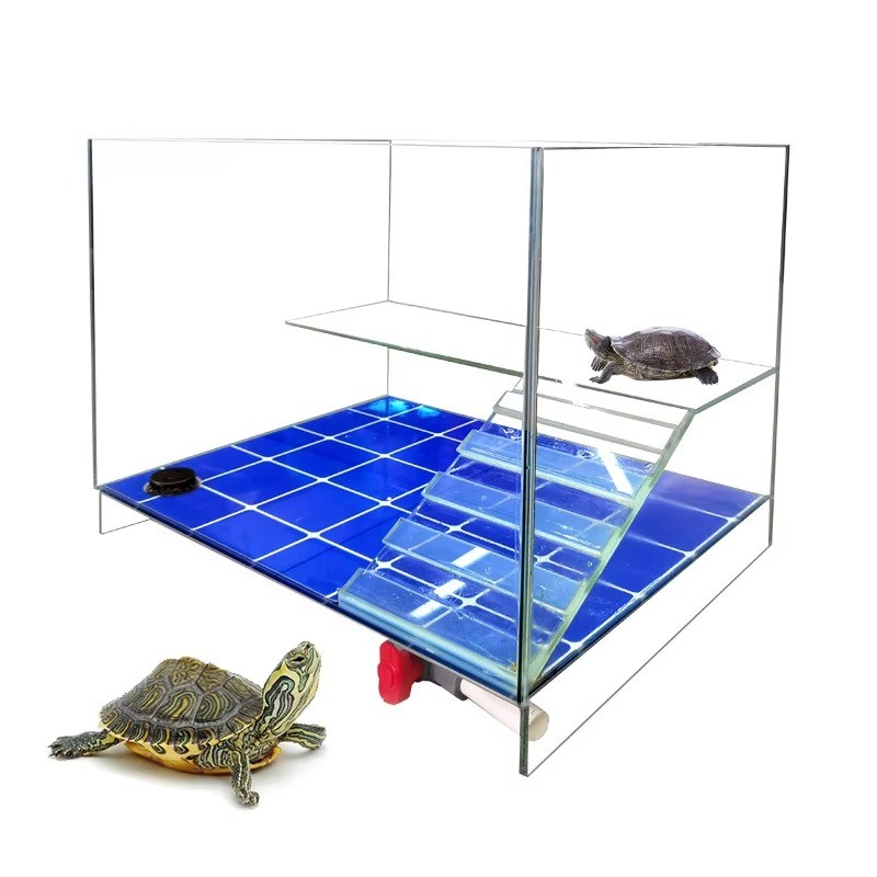Custom Transparent Eco-friendly Reptile Terrarium Fish Tank Aquarium with Basking Platform High Clea