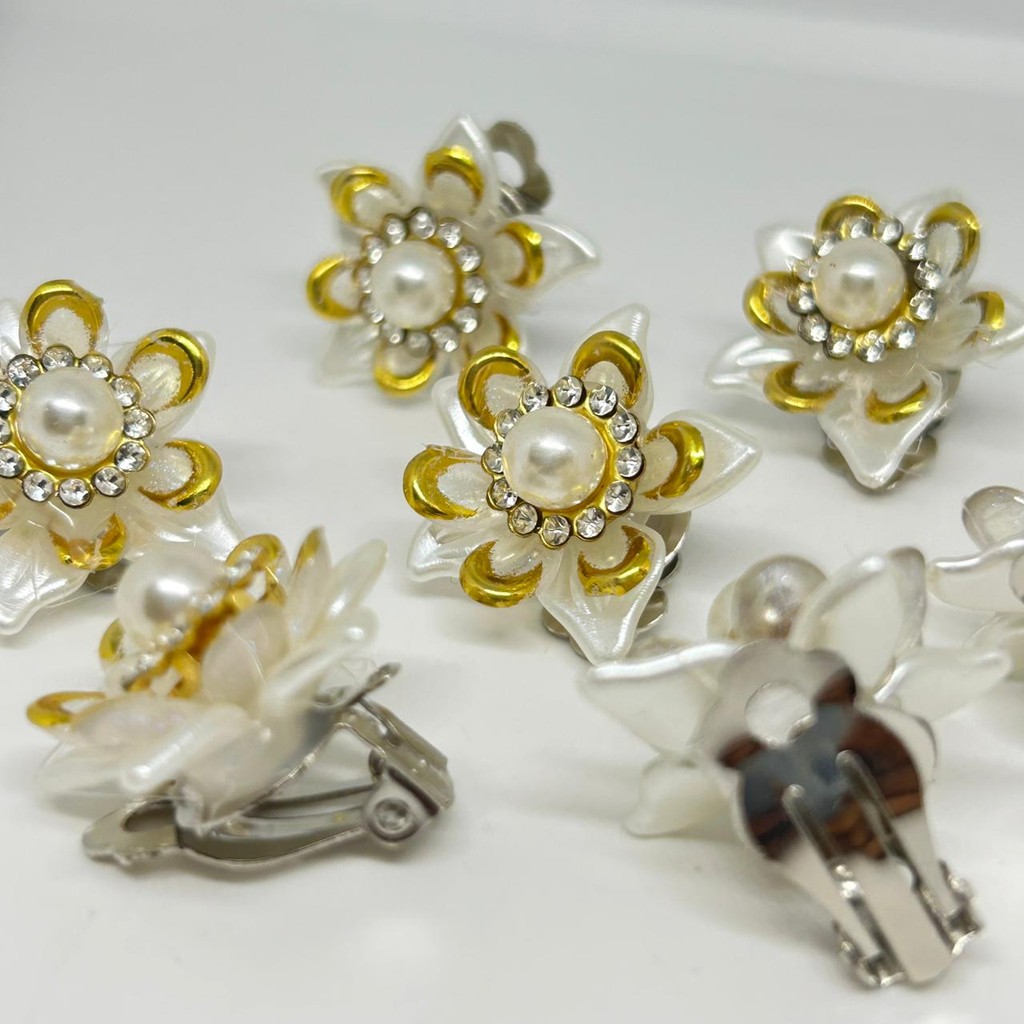 Murni Aksesoris [COD]. Anting Hijab Model Bunga / Anting Jepit Klip Hijab / Anting Bunga Hijab Akses
