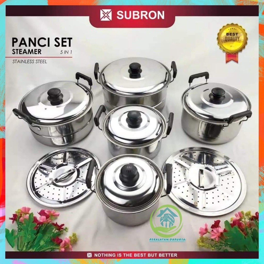 PANCI SET 12 PCS + STEAMER SUBRON / PANCI SET SUBRON / PANCI SET STEAMER COOKWARE SET MURAH