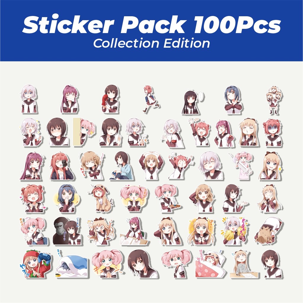 Hot stiker Yuru Yuri Chan Lucu Anti Air Stikers Berperekat Waterproof Sticker Decal Buat Motor Helm 