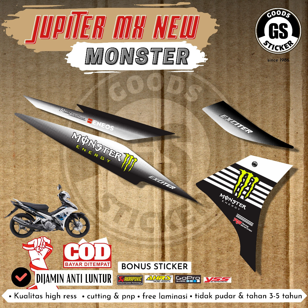 STRIPING JUPITER MX NEW 135 MONSTER STICKER SETIKER STIKER LIST VARIASI MOTOR YAMAHA JUPITER MX NEW 