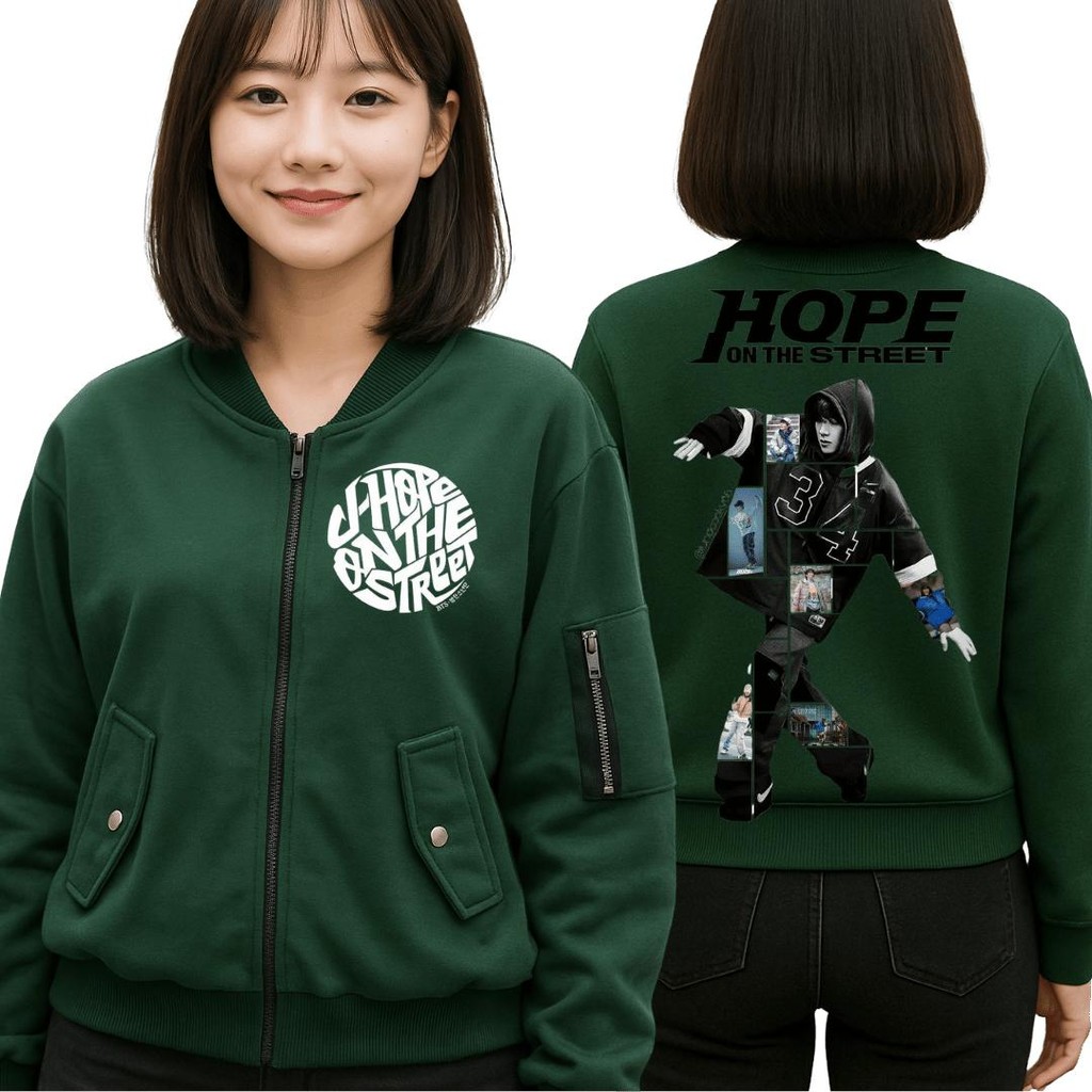 Jaket J Hope ON STAGE J HOPE ON STREET bahan fleece exsluive