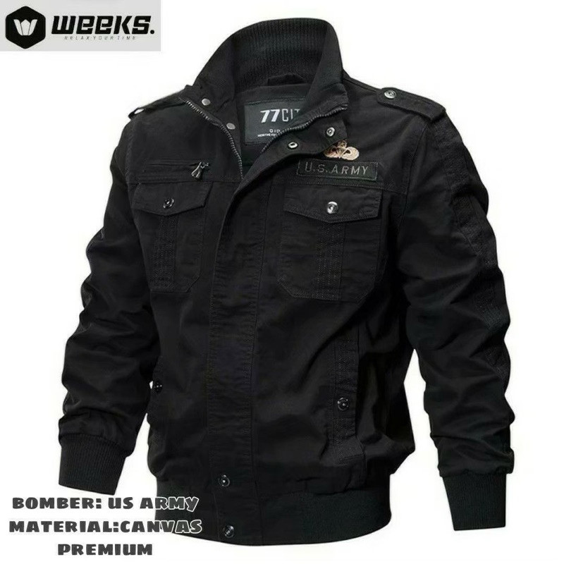 RIRUSHOP Jaket Canvas Pria Jaket Us Army Jaket Keren Jaket Distro