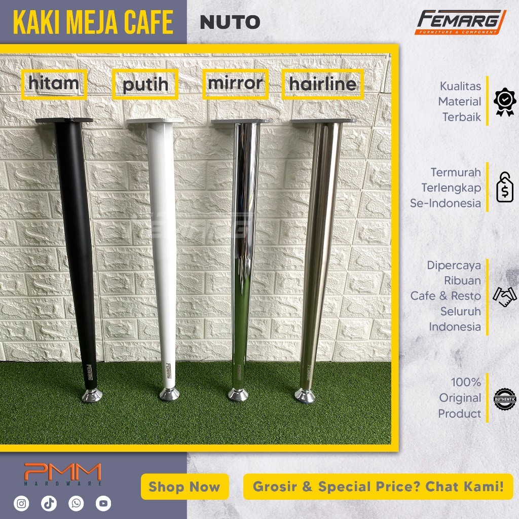 kaki meja FEMARG nuto | office cafe restoran foodcourt antik besi cor