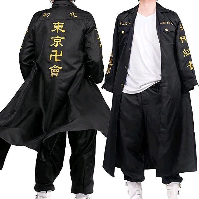 jubah anime cosplay manji tokyo revengers panjang - hitam, AllSize anak