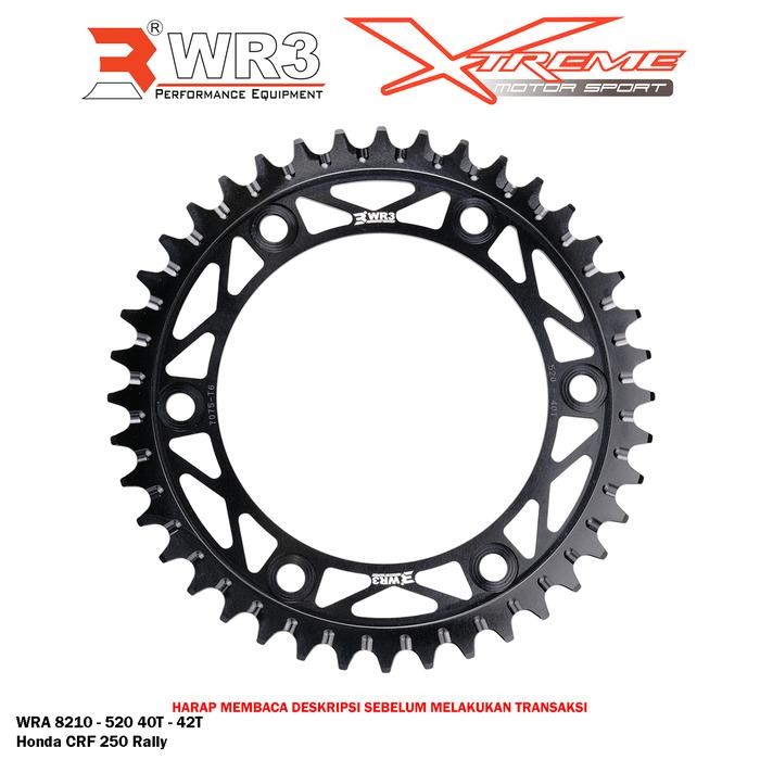 Gear Belakang WR3 WRA 8210 - 520 CRF 250 Rally - Hitam, 40T by Inspire id