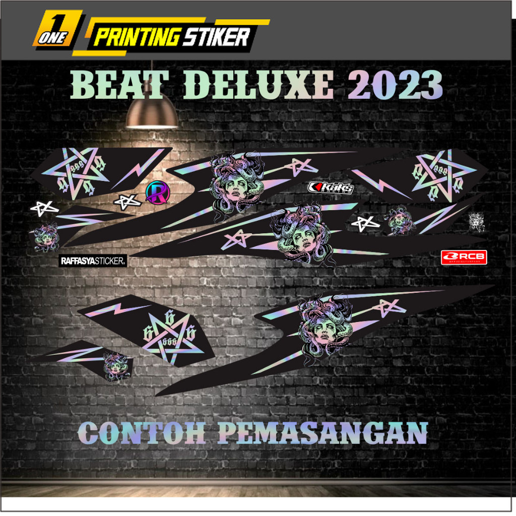 Striping Variasi Honda Beat Deluxe 2020-2023 Medusa Lis Hologram