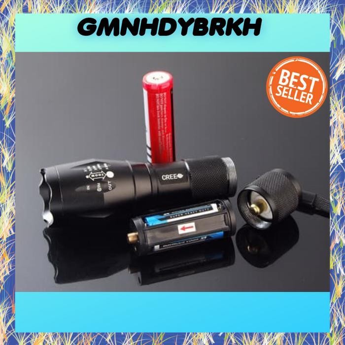 Senter LED Cree Laser Batrai + Charger