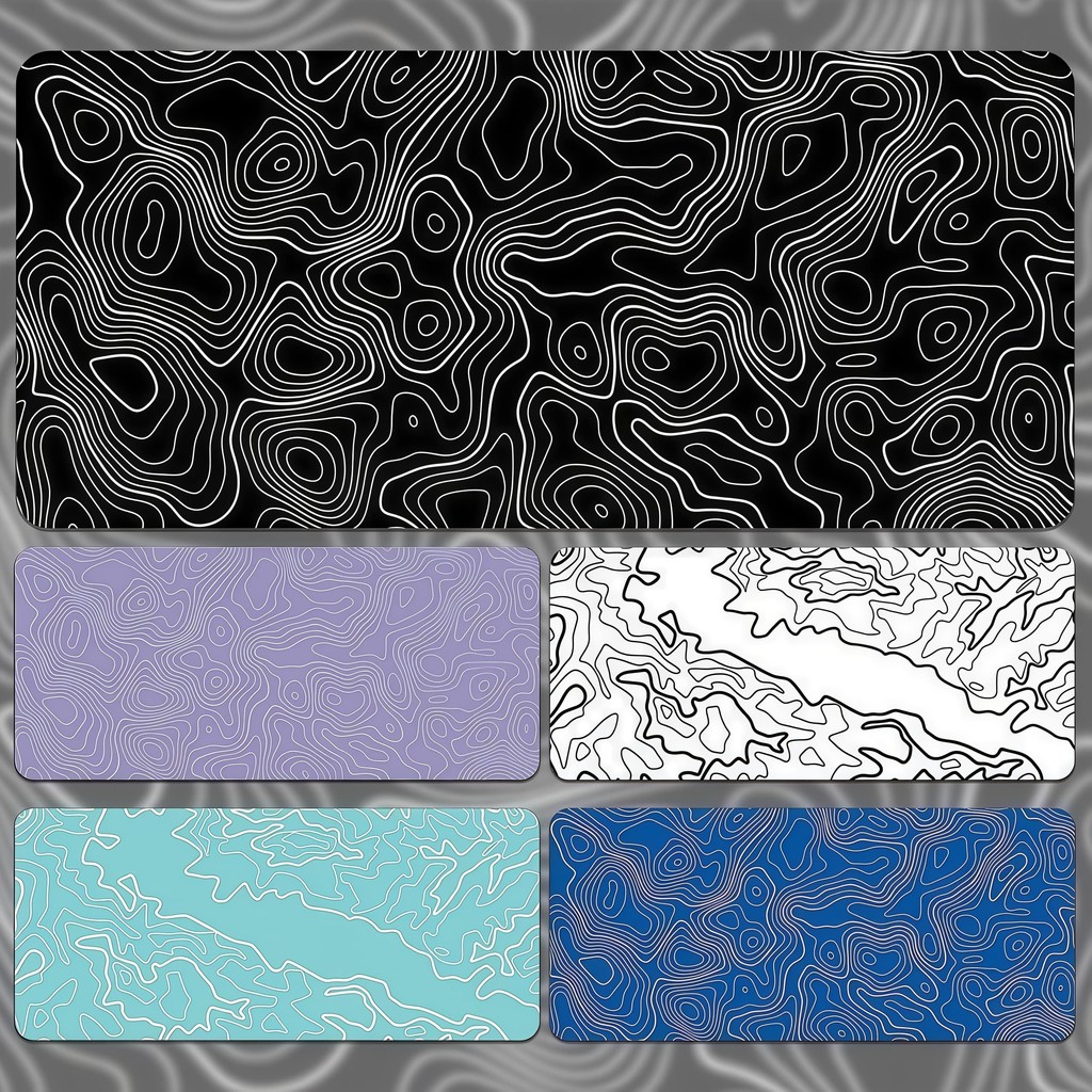 Contour Line Contour Line Mouse Pad Gaming Contour Line Aesthetic Desain Garis Hitam Putih Minimalis