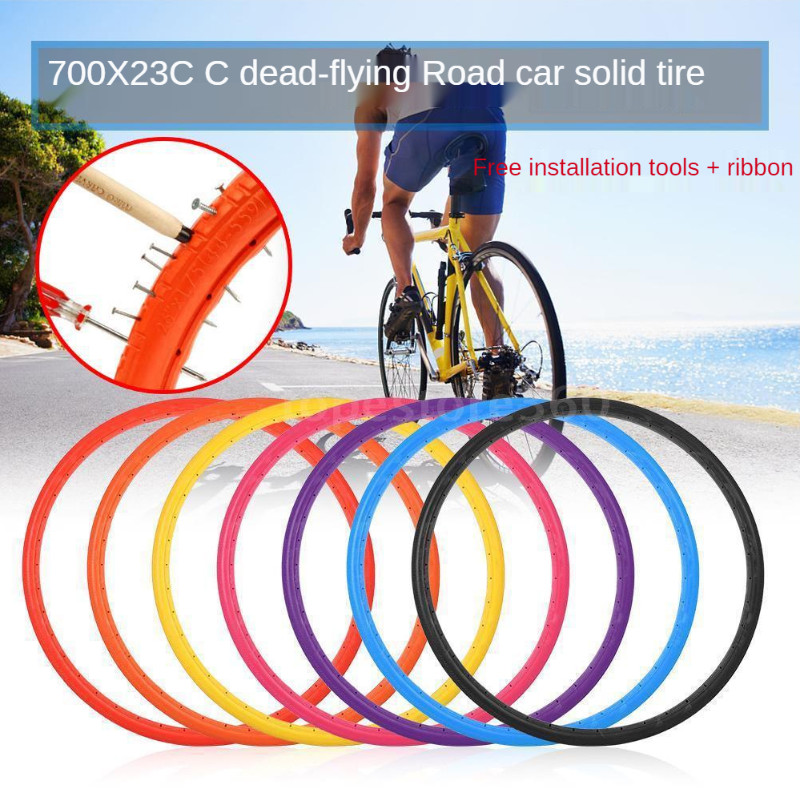 Bike Solid Tire 700x23C Road Bike Cycling Tubeless Tyre Wheel Puncture-proof Free inflatable Bicycle