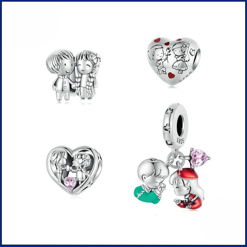 Dua manik-manik gelang DIY anak laki-laki dan perempuan yang menebak, hadiah Hari Valentine s925 man