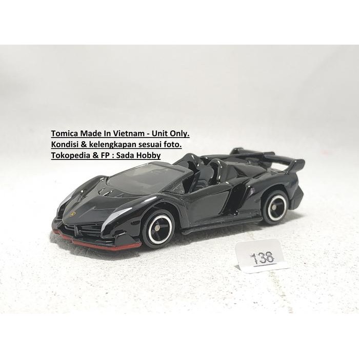 DCT... Tomica Lamborghini Veneno Roadster Black Loose Copotan Special Set
