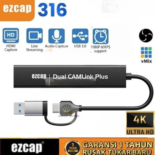 EZCAP 316 USB 3.0 Type C Dual HDMI Capture 2 port ( 2 in 1 ) EZCAP 314