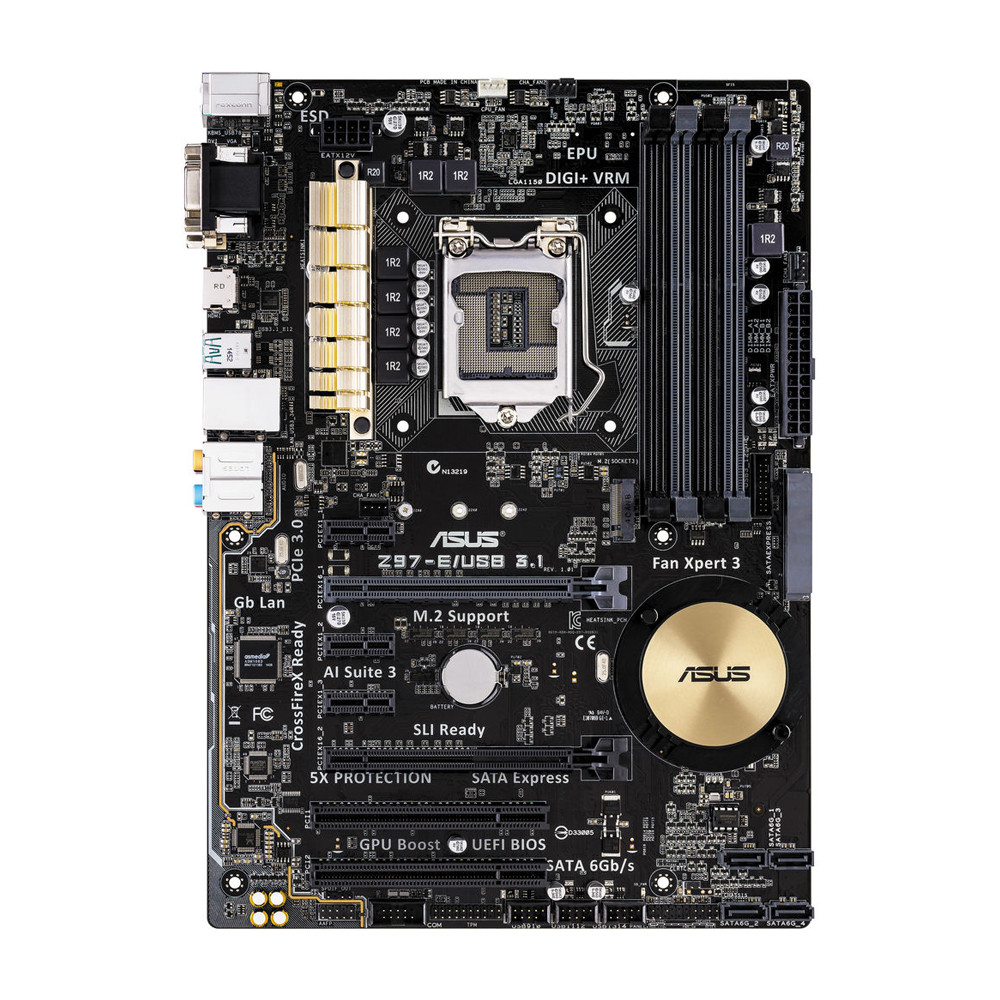 ASUS Z97-E/USB3.1 Motherboard Intel Z97 LGA1150 DDR3 3200MHz(OC) M.2 PCIe NVMe USB3.1 SLI/CrossFireX