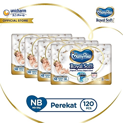 Mamypoko Royal Soft Organic Perekat NB 30 - 4 Packs