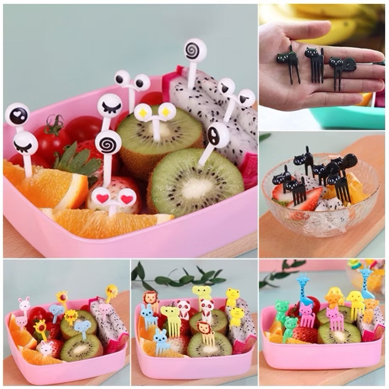 Tusukan Bento Karakter Gemoy Garpu Bento Buah Kue Dessert