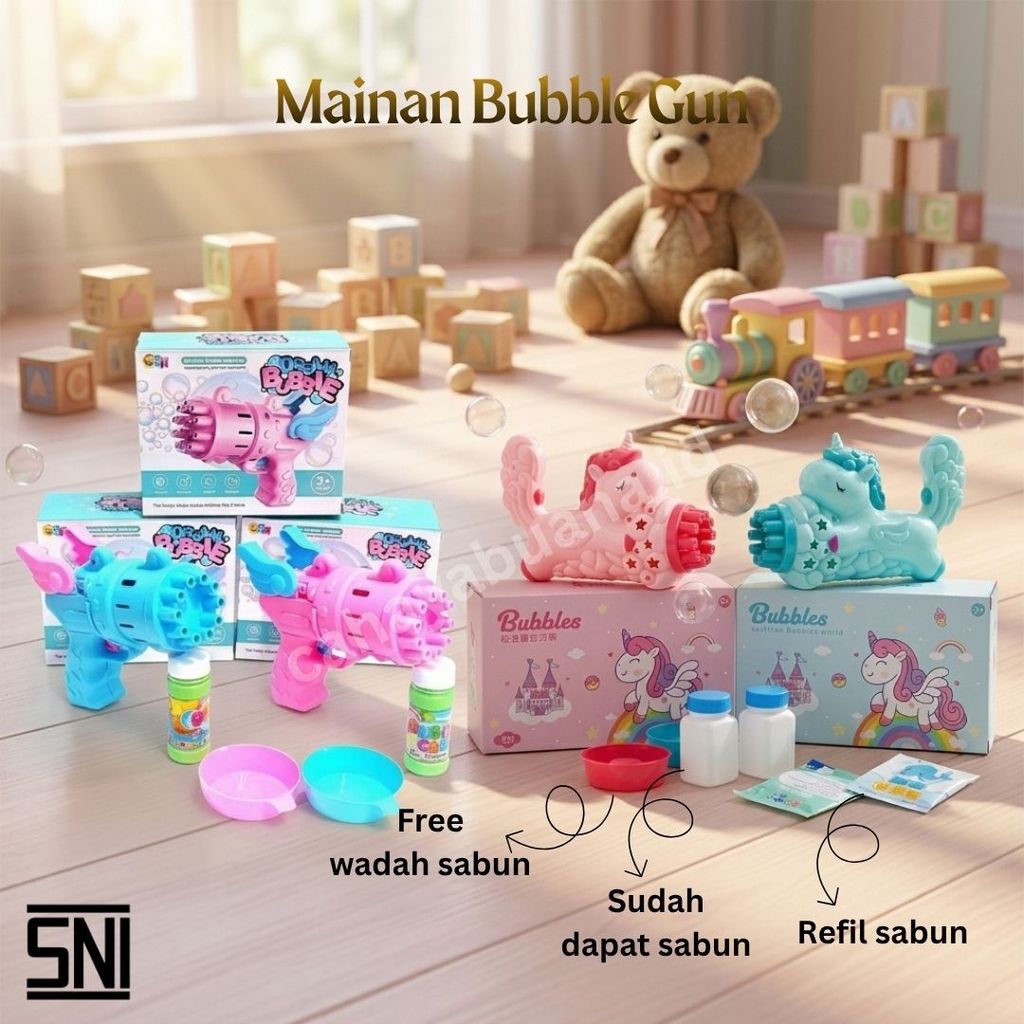 MAINAN ANAK BUBBLE DREAM - BUBBLE UNICORN / GELEMBUNG SABUN OTOMATIS BUBBLE GUN