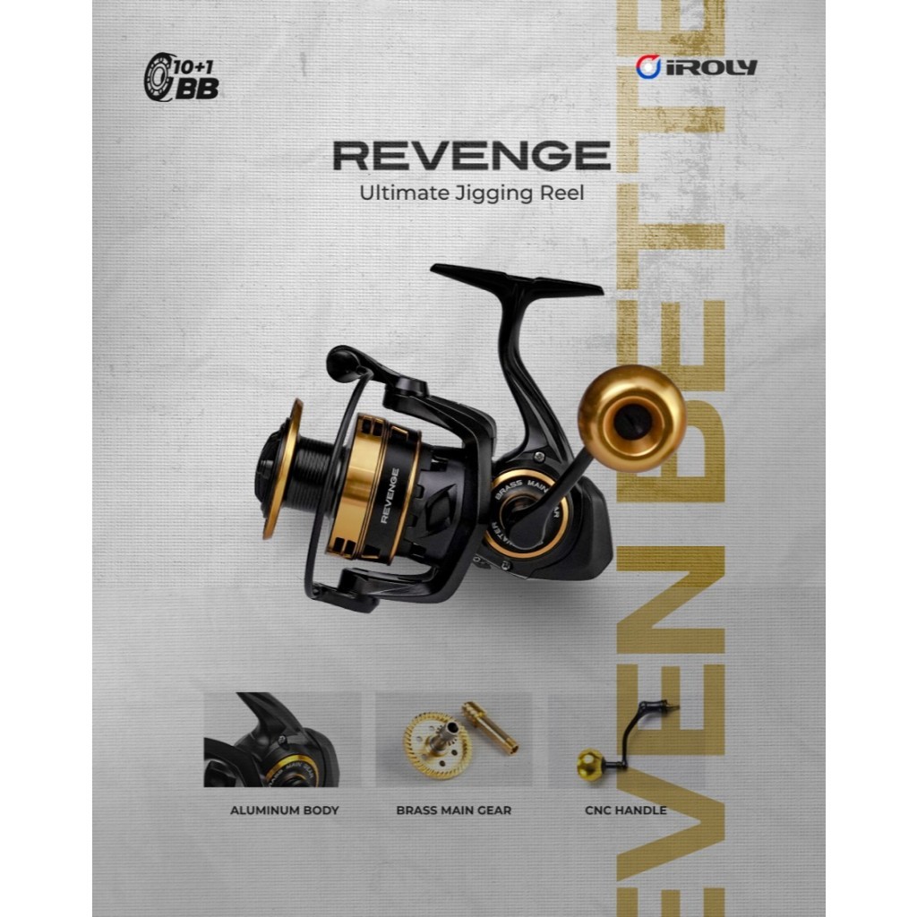 Reel spinning Iroly Revenge 6000 / 7000 Ultimate Jigging Reel metal body