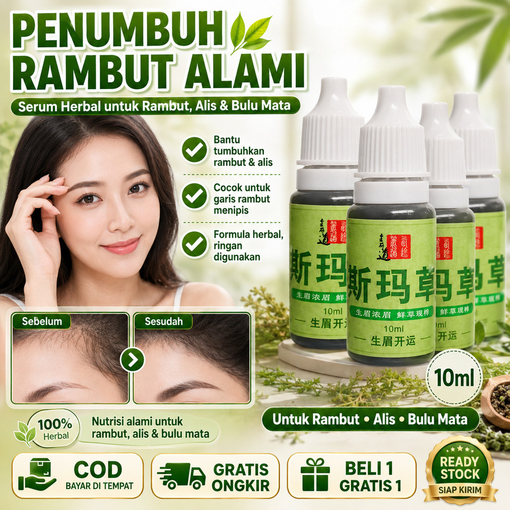 Beli 1 Gratis 1/Murni Usma Jus Rambut Tumbuh/Herbal Hair Growth Tonic/sari Herbal Sari Penumbuh Ramb