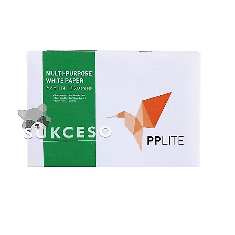 PP LITE Kertas HVS Print Fotocopy F4 75 GR / Kertas Print Hvs Fotocopy Ukuran F4