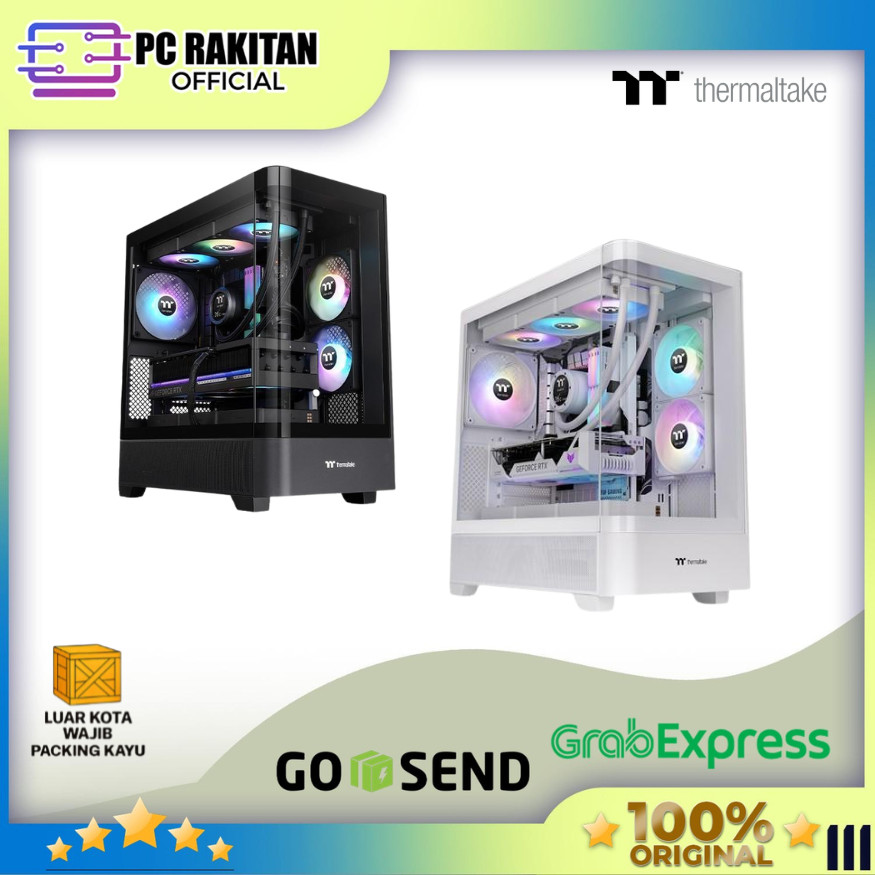 THERMALTAKE PC CASE ATX VIEW 290 CURVED (3X 120MM ARGB LITE FANS) BLACK/SNOW WHITE