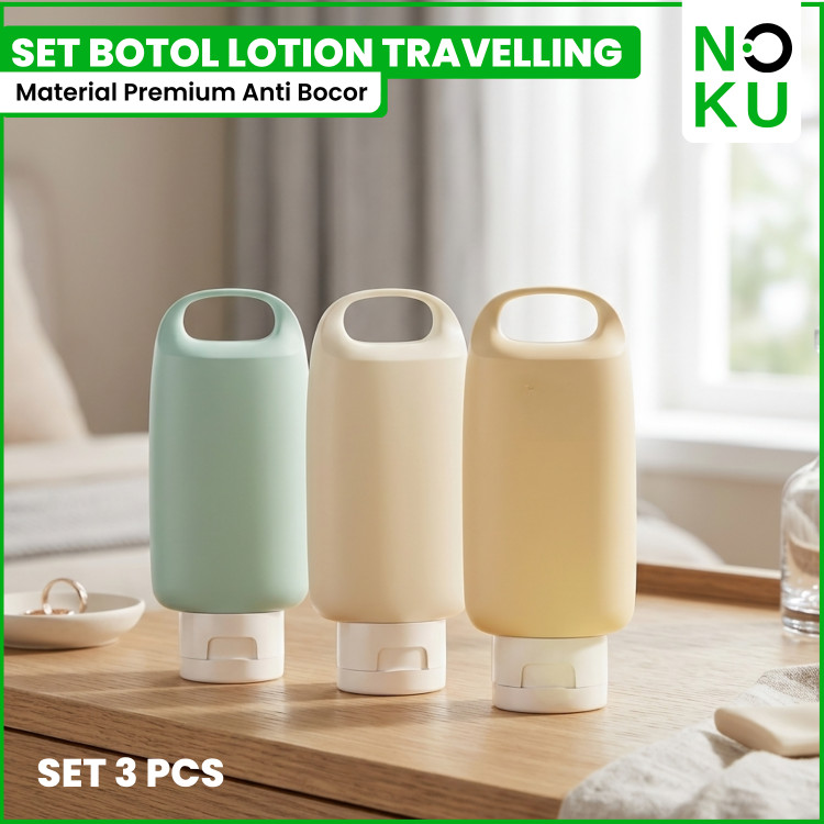 Botol Travel Kit Set 3 Pcs Toiletries Travel Kit Botol Lotion Sabun Cair Travel Bottle Set