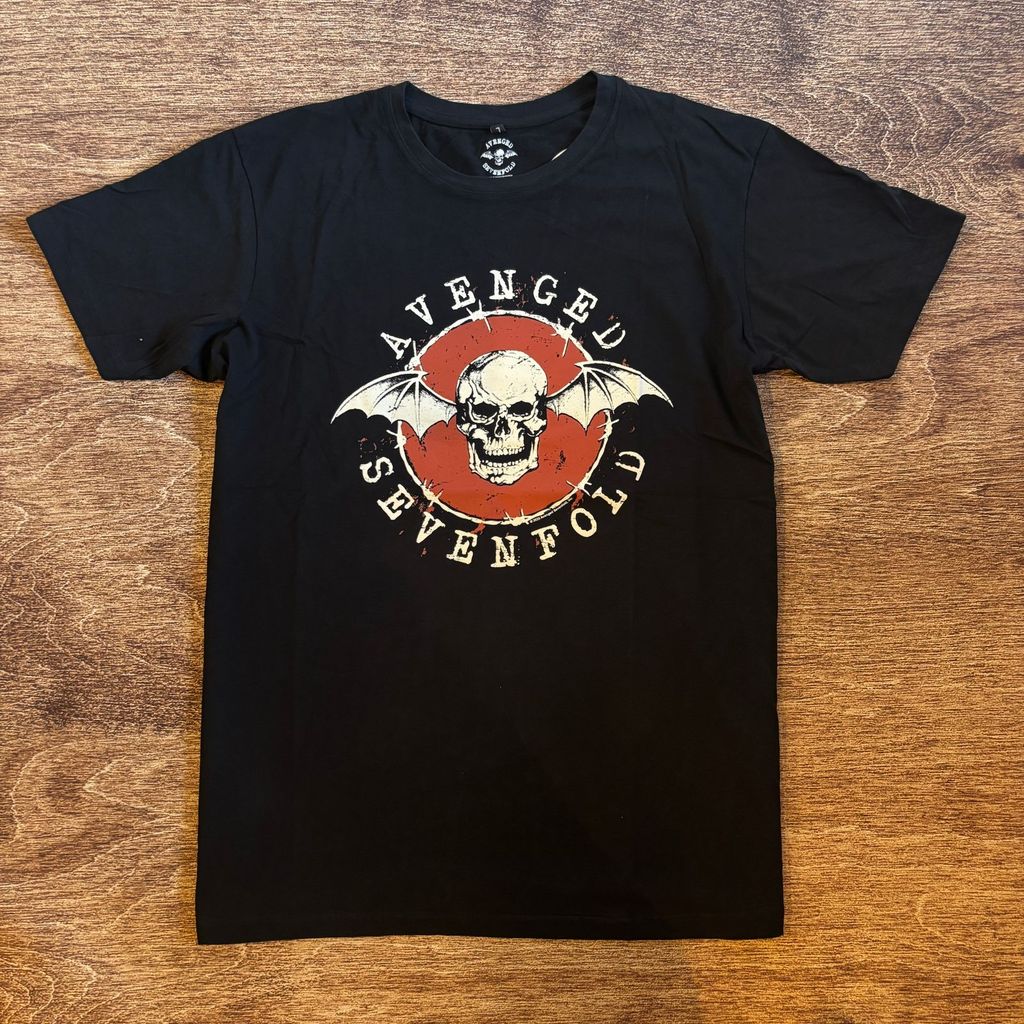 KAOS BAND OFFICIAL AVENGED SEVENFOLD - DEATHBAT RED CIRCLE TSHIRT ORIGINAL MERCHANDISE