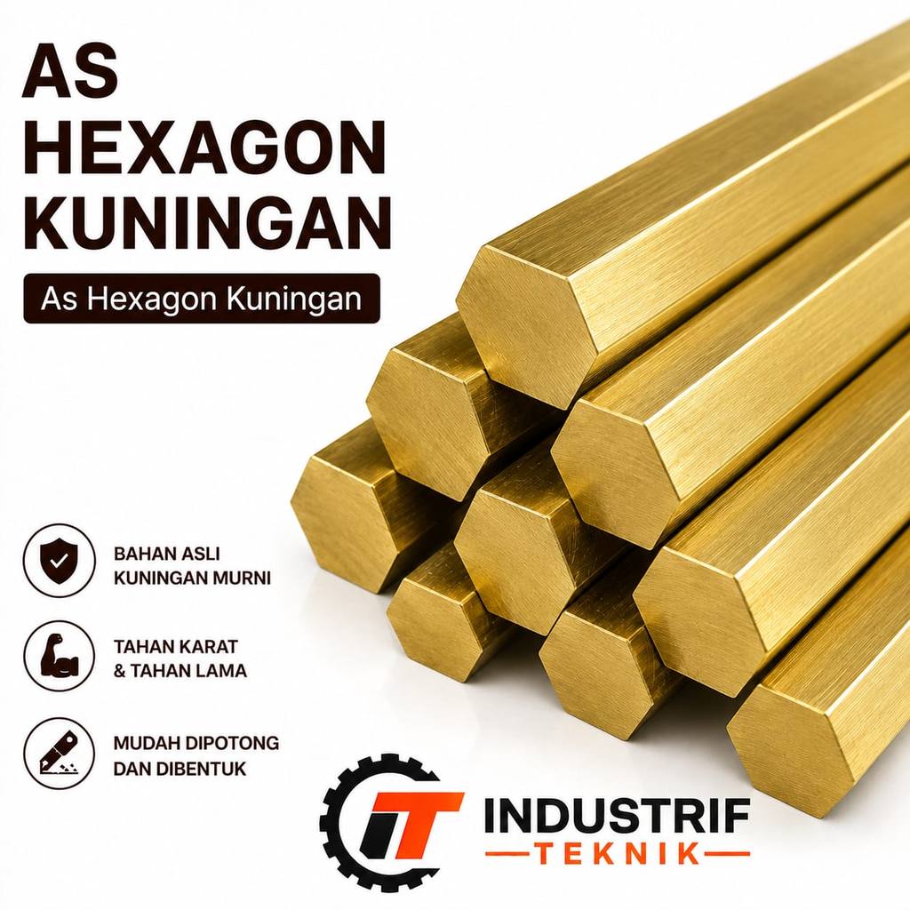 AS Hexagon kuningan 25.4mm (1 inch)| Segi enam kuningan harga per 1 cm
