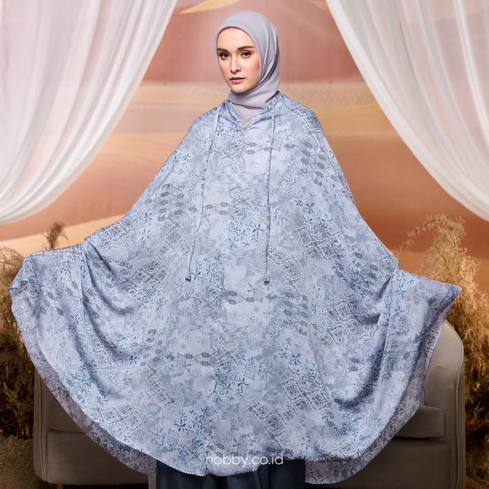 Nobby Ayodya Mukena Dewasa Motif Floral Bahan Cupra Satin & Mary Silk Warna Pastel Lilac - Biru