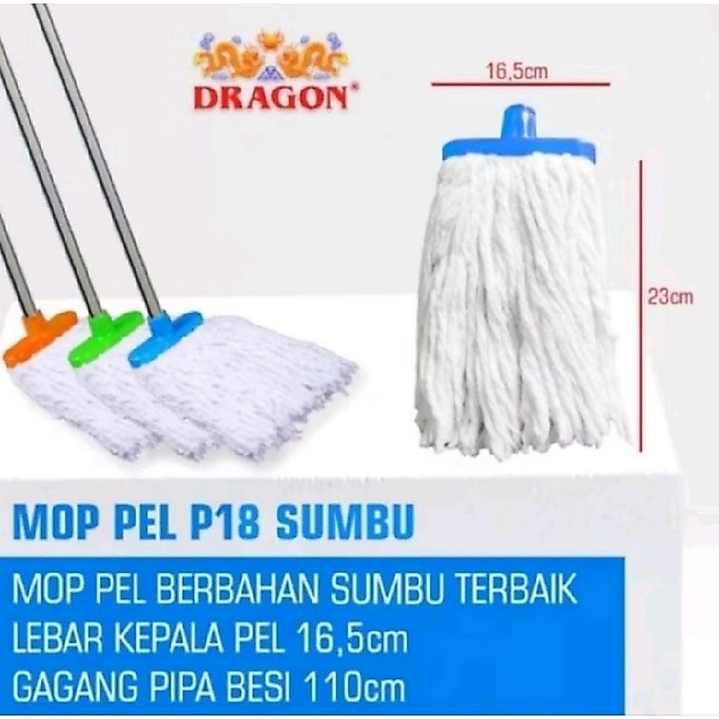 Pel dragon Sumbu ukuran 18/ Pel lantai Besar sumbu dragon ukuran 18/ Pel mop dragon Sumbu dengan gag