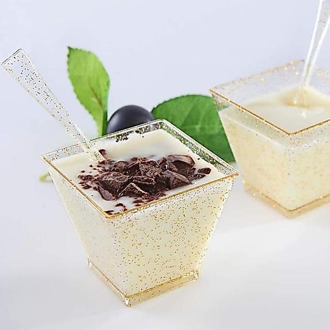 IUMAORI Cangkir Trapesium Plastik 10Pcs / 5/2oz Cup Puding Jelly / Gelas Pencuci Mulut Es Krim