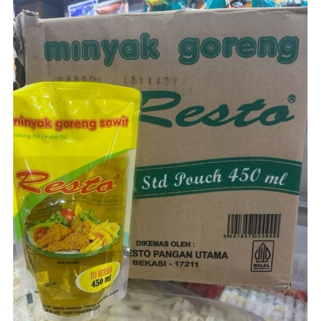 

Minyak Goreng Resto 450ml per dus (isi 24) Sehat, Lezat