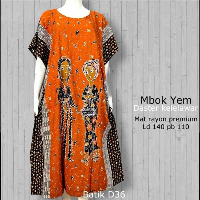 Batik Radian Indonesia Pakaian Wanita Baju Tidur Wanita Daster Batik Kelelawar Jumbo Motif Mbokyem B
