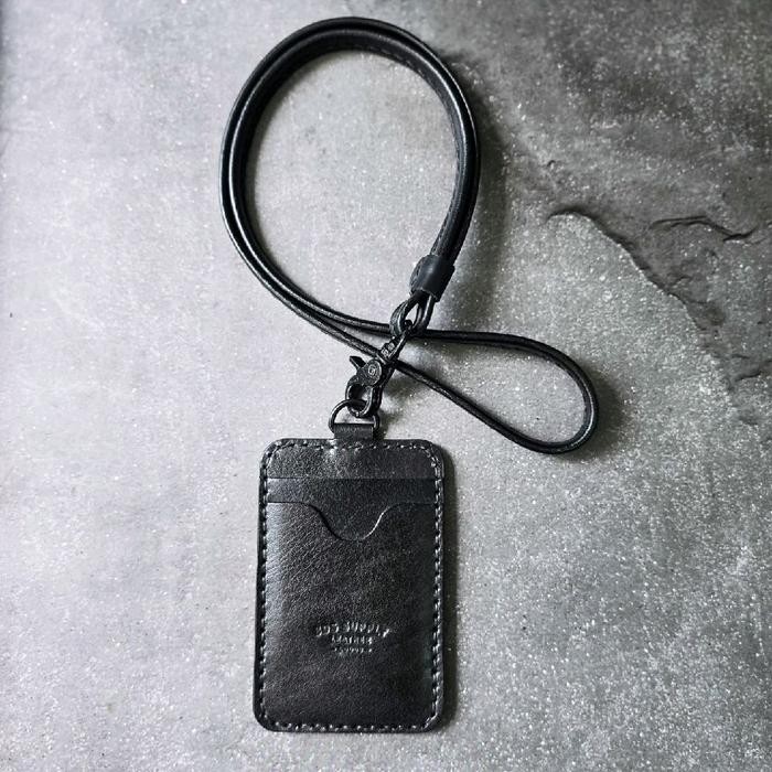

READY BDS BROOKS BUFFALO , Full Leather lanyard ID holder, handcrafted goods