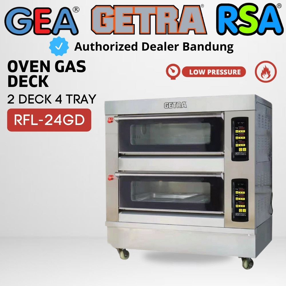 Oven Gas GETRA RFL-24GD Oven 2 Deck 4 Tray Pemanggang Kue Roti RFL 24GD Garansi Resmi