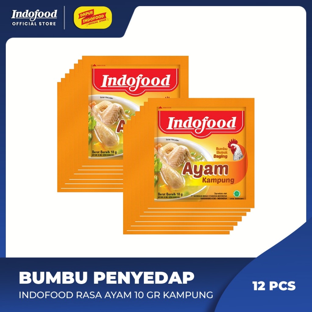 

12 PCS - Bumbu Penyedap Indofood Rasa Ayam Kampung 10 Gr