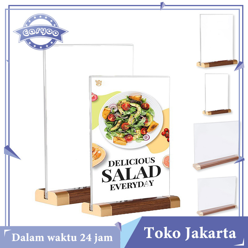 

Stand Menu Holder Portrait T Akrilik A4/A5 Display Stand Brosur Untuk Cafe Atau Rumah Makan