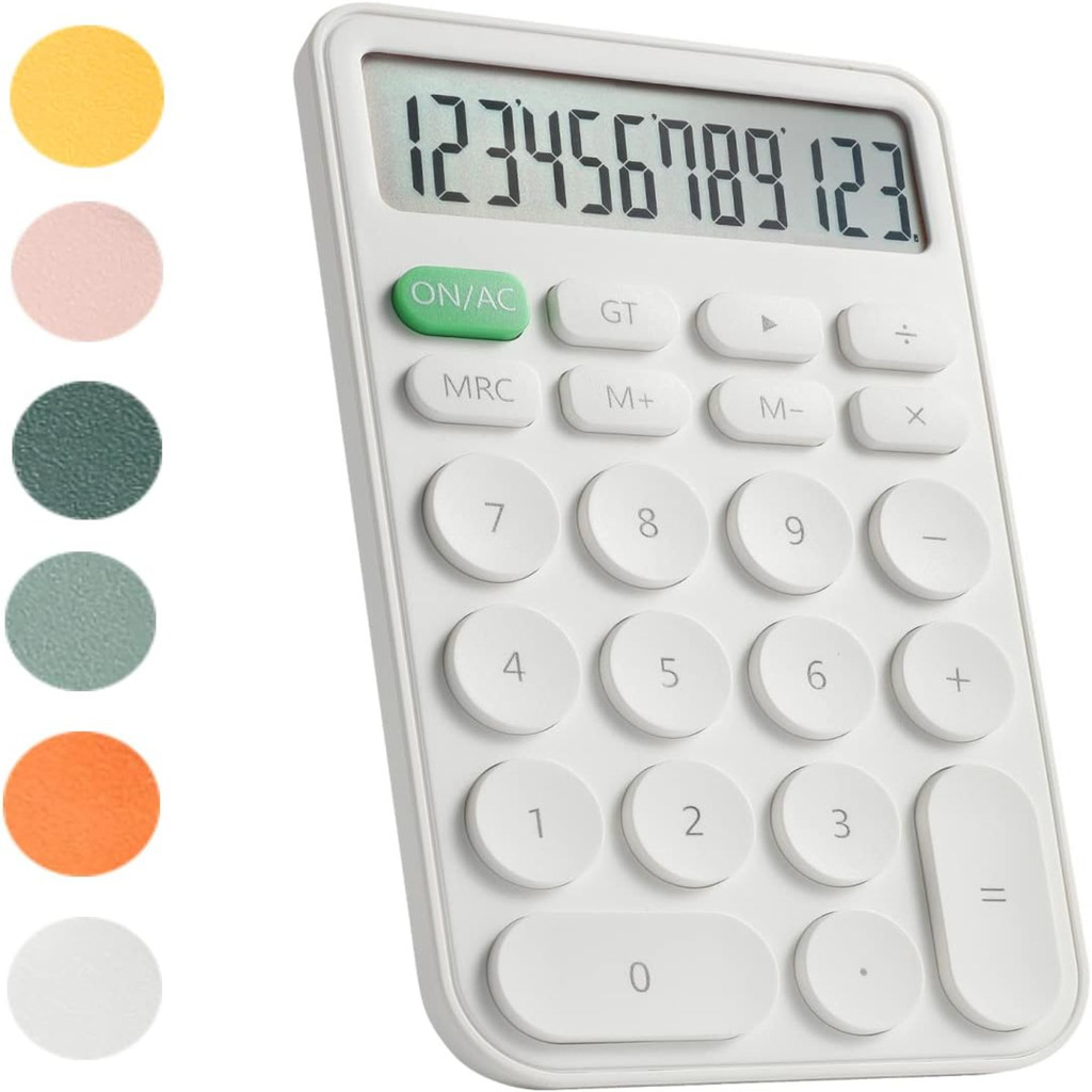 

Standard Calculator 12 Digit with Large LCD Display and Big Buttons,Cute Calculator,Desktop Calculator for Office, , School (Whi