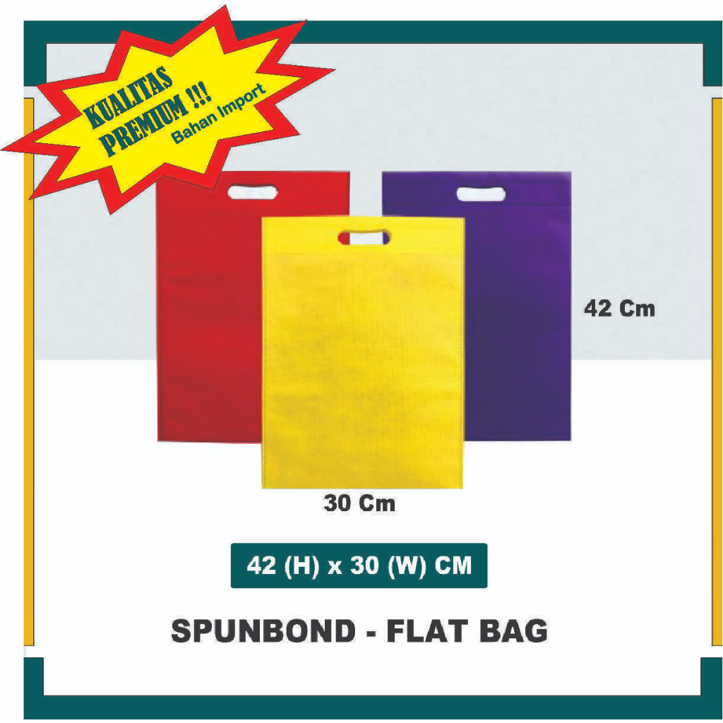 

Tas Spunbond 30x42 cm/Goodiebag/Tas Kain/Tas Kado/Flat Bag/Souvenir/Kualitas Premium