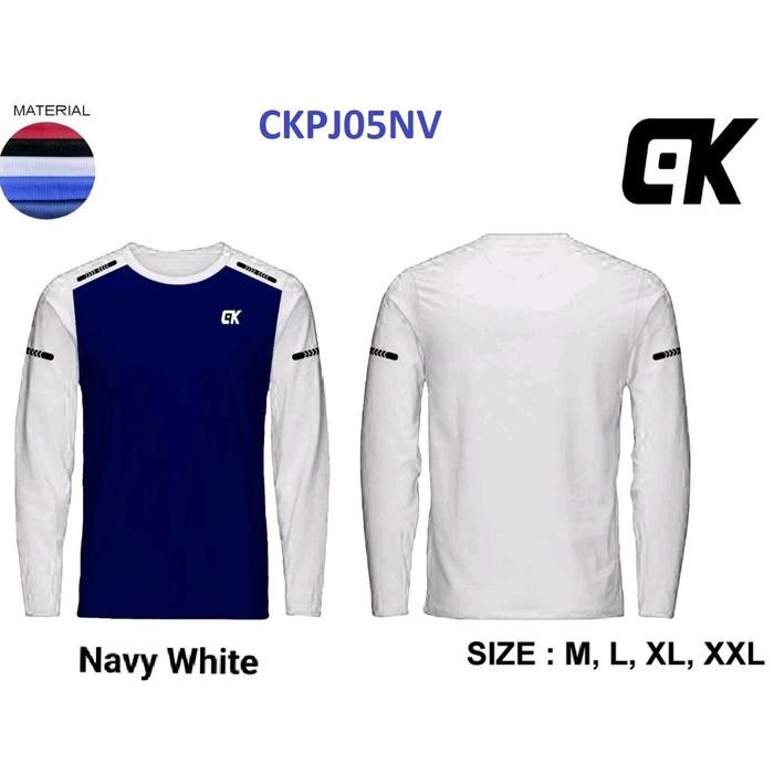 Best Seller Baju Kaos Lengan Panjang Dryfit Kombinasi CK Sport Jersey Atasan Olahraga Dewasa Uniseks