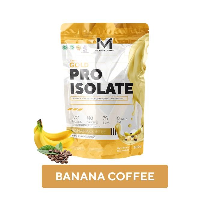 MUSCLE FIRST Pro Isolate 2lbs/900gr - Whey Protein Suplemen Fitness - Banana Coffee, Tanpa Bonus