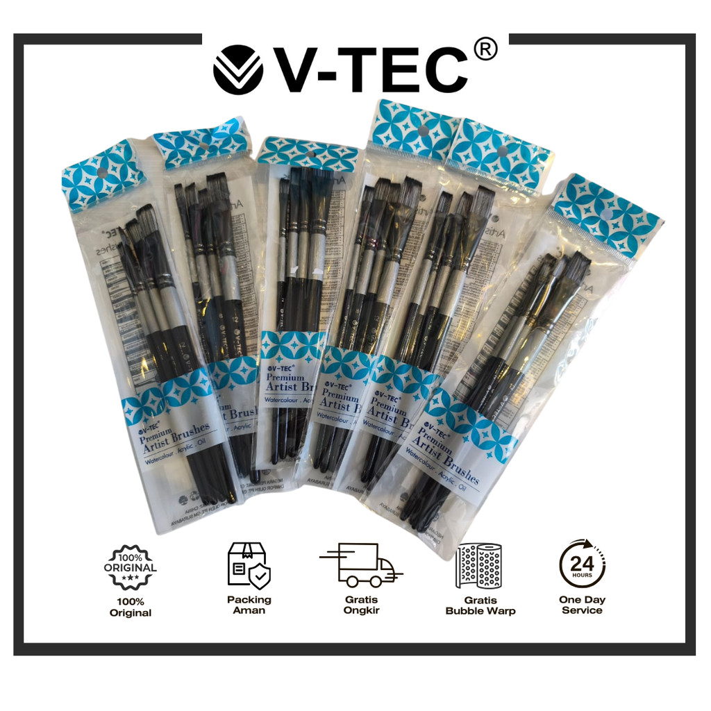 

V-TEC ARTIST BRUSHES KUAS MELUKIS VT-616/4 PCS